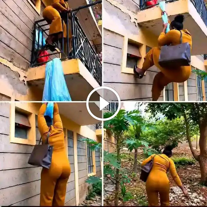 My landlord locked the main entrance, I climb everyday – Lady explains