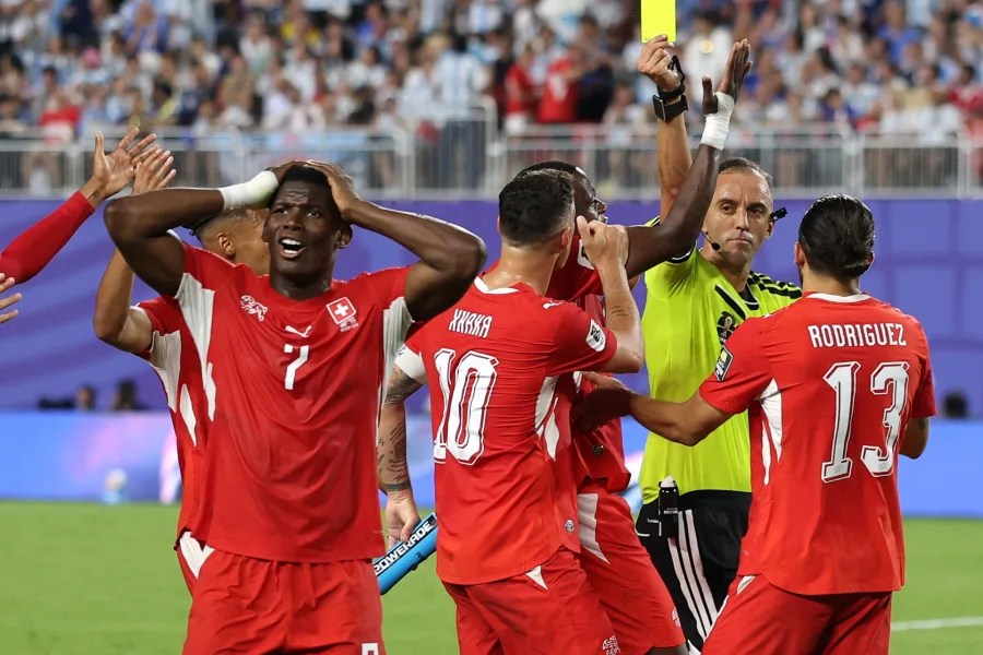 Switzerland's Breel Embolo Receives Red Card For Diving Against Argentina