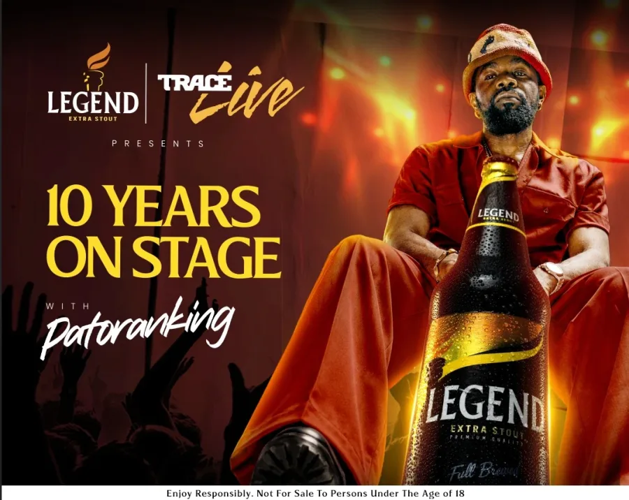 Legend Extra Stout set to deliver a Legendary Night of Music with Patoranking at TRACE Live.