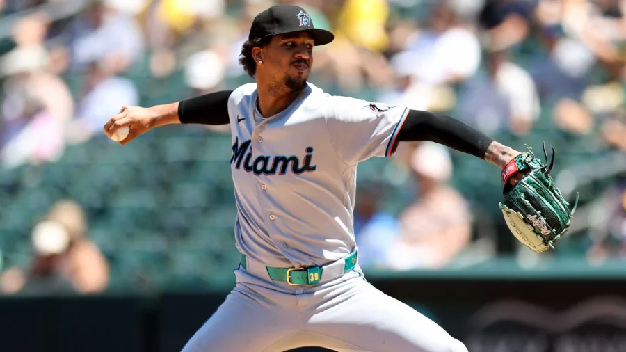 Marlins Pull Eury Pérez After Seven Perfect Innings, Survive 9-8 Thriller vs. A’s