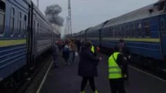 Russia struck train near Poland border shortly after Boris Johnson and top European officials passed through