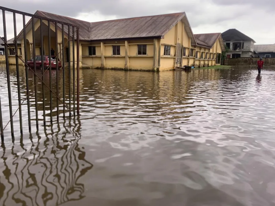Flood submerges Delta High Court, residential homes, business premises 