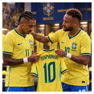 Raphinha takes Brazil’s no10 shirt from Neymar