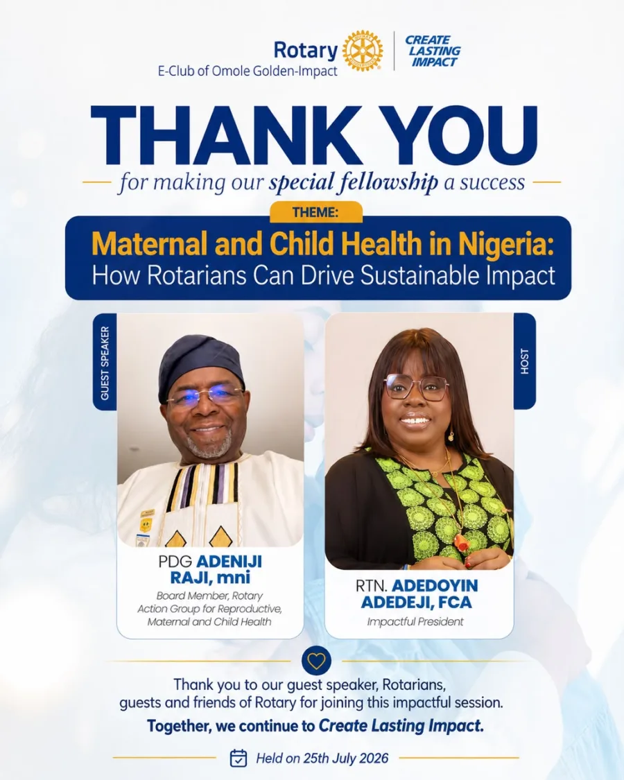 Highlights from The Rotary E-Club Golden Impact of Omole special fellowship