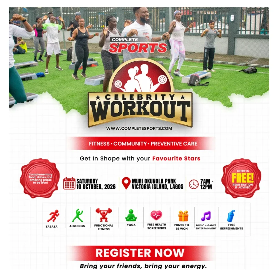 The Complete Sports celebrity workout 2026 is here. You are invited