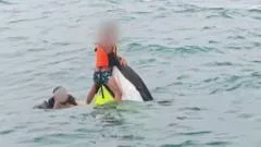 Moment family rescued after 16 hours floating on jet ski off Thailand